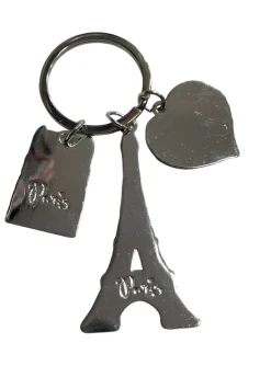 Porte clés Tour Eiffel Notre Dame de Paris rose