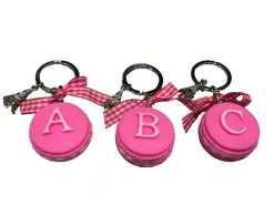 Porte-clés macaron alphabet