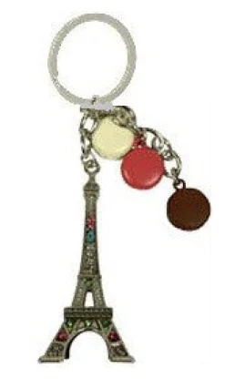Porte-clés Tour Eiffel 3 macarons de Paris