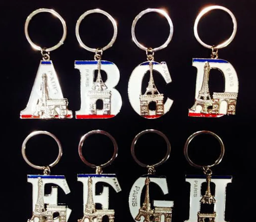 Porte-clés tour Eiffel Arc de triomphe alphabet