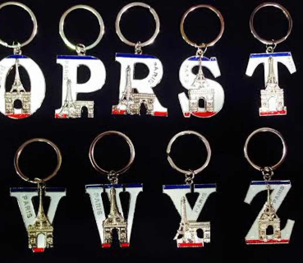 Porte-clés tour Eiffel Arc de triomphe alphabet