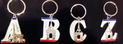 Porte-clés tour Eiffel Arc de triomphe alphabet