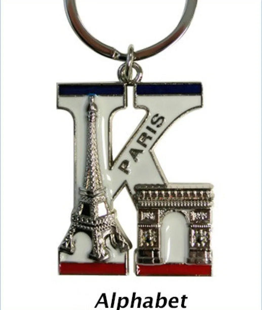 Porte-clés tour Eiffel Arc de triomphe alphabet