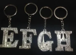 Porte-clés Tour Eiffel strass alphabet initiales