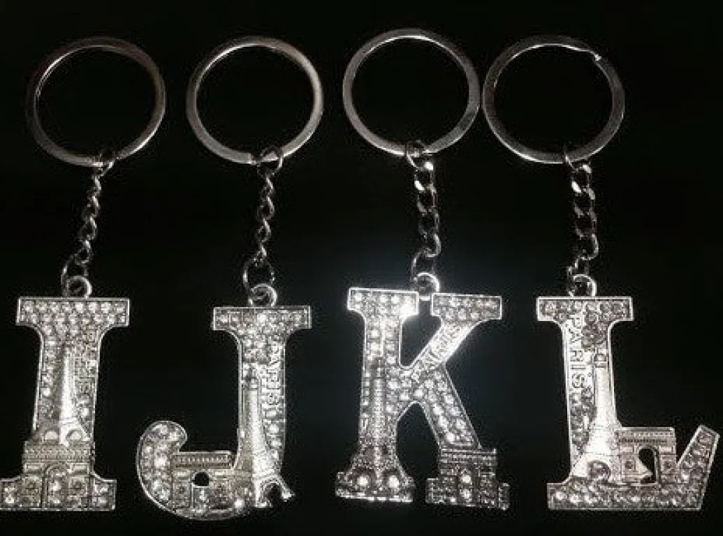 Porte-clés Tour Eiffel strass alphabet initiales