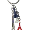 Porte-clés tour Eiffel tricolore