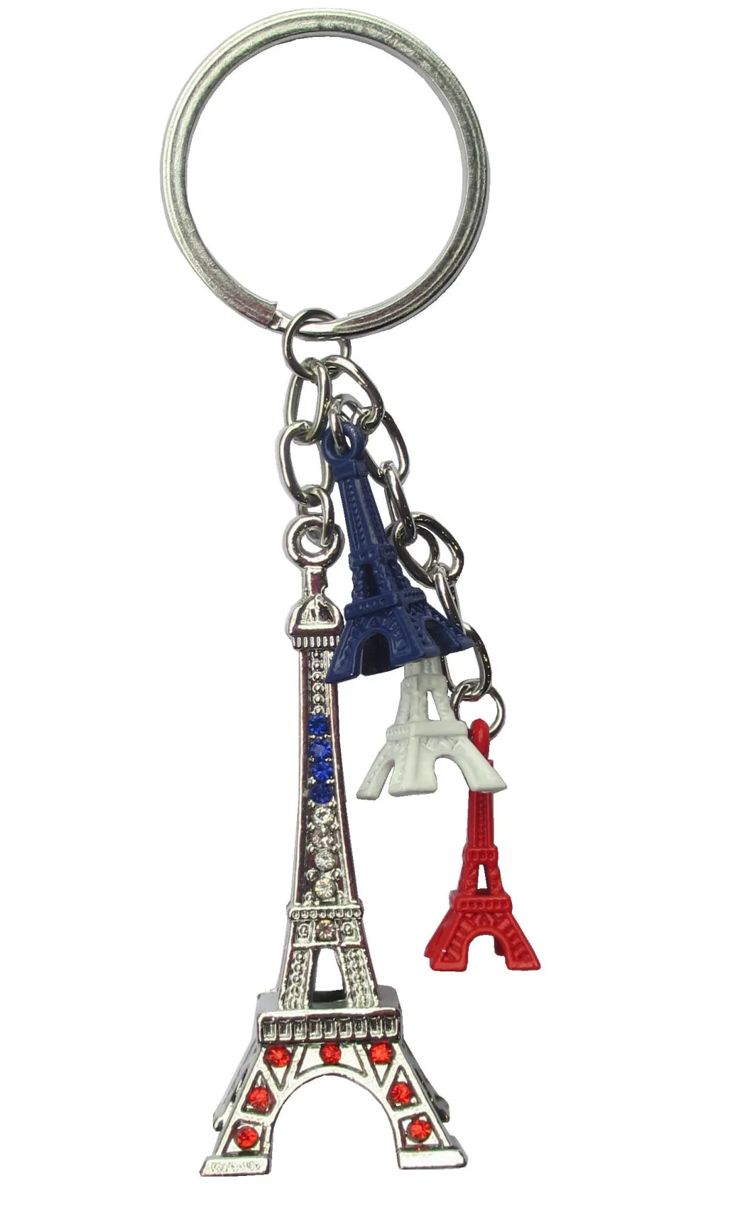 Porte-clés tour Eiffel tricolore