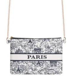Sac pochette Paris monument toile de Jouy