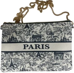 Sac pochette Paris monument toile de Jouy
