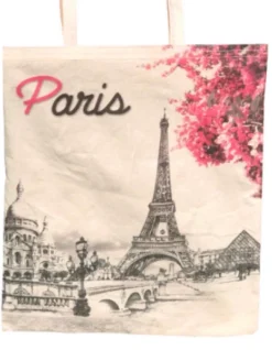 Sac tote bag tour Eiffel fleurs