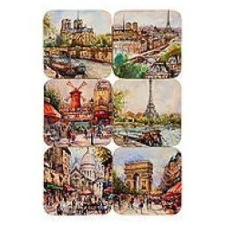 6 sous verres Paris romantique