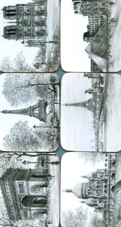 Sous-verre souvenir de Paris noir et blanc