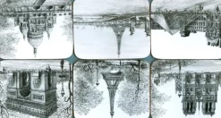 Sous-verre souvenir de Paris noir et blanc