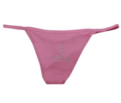 String à strass rose