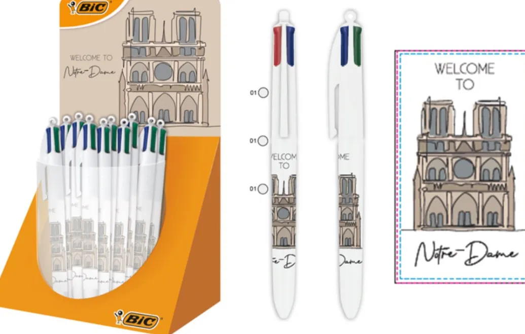 Stylo Notre Dame de Paris Bic 4 couleurs