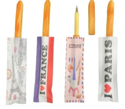 4 stylos baguette magnétique avec pochette souvenirs de France