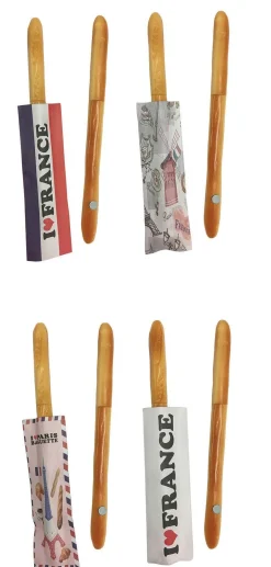 4 stylos baguette magnétique avec  pochette souvenirs de France