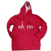 Sweat-shirt fuchsia Paris Tour Eiffel Coeur Strass
