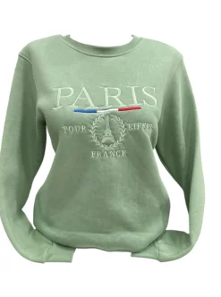 Sweat-Shirt Paris France Vert