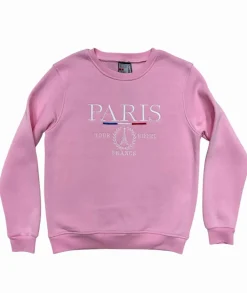 Sweat-Shirt Paris Tour Eiffel Rose