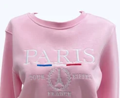 Sweat-Shirt Paris Tour Eiffel Rose