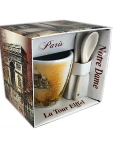 Tasse a café Tour Paris monuments avec cuillère