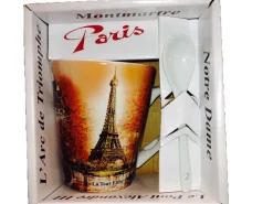 Tasse "Paris en automne" Tour Eiffel + cuillère