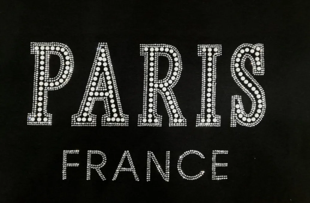 Tee shirt Femme Paris strass et perles