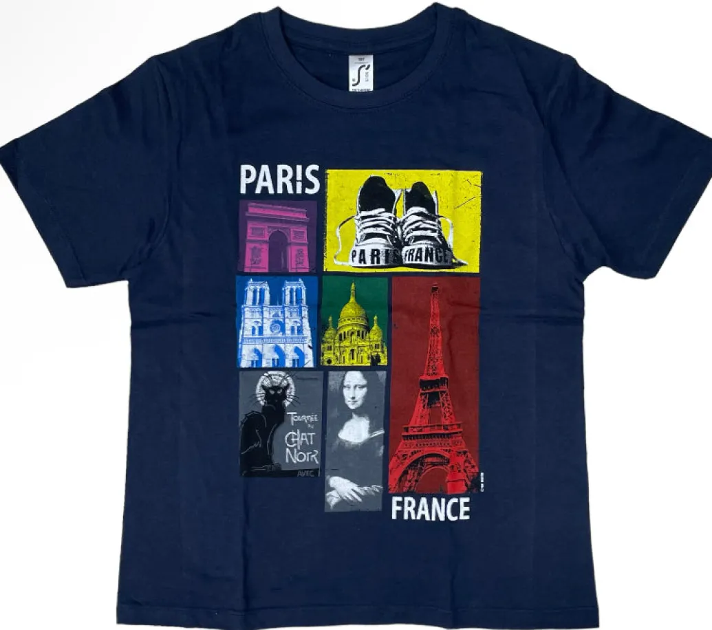 Tee shirt Paris France marine