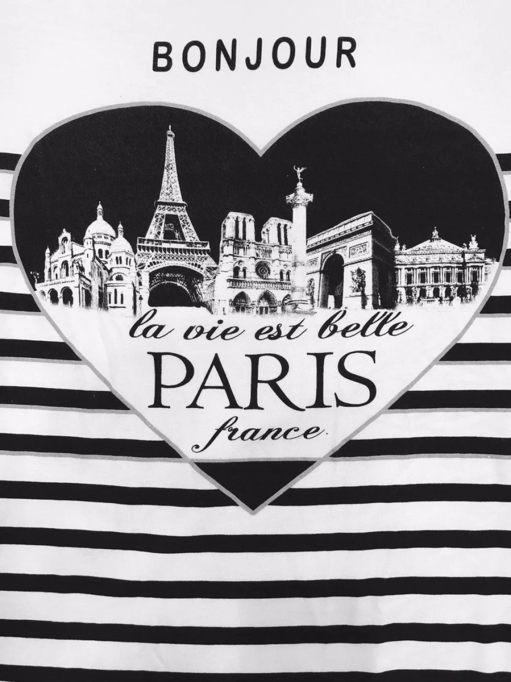 Tee shirt Paris France " BONJOUR La vie est belle "