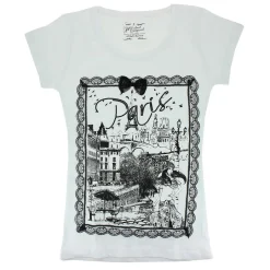 Tee shirt Paris Tour Eiffel avec dentelle