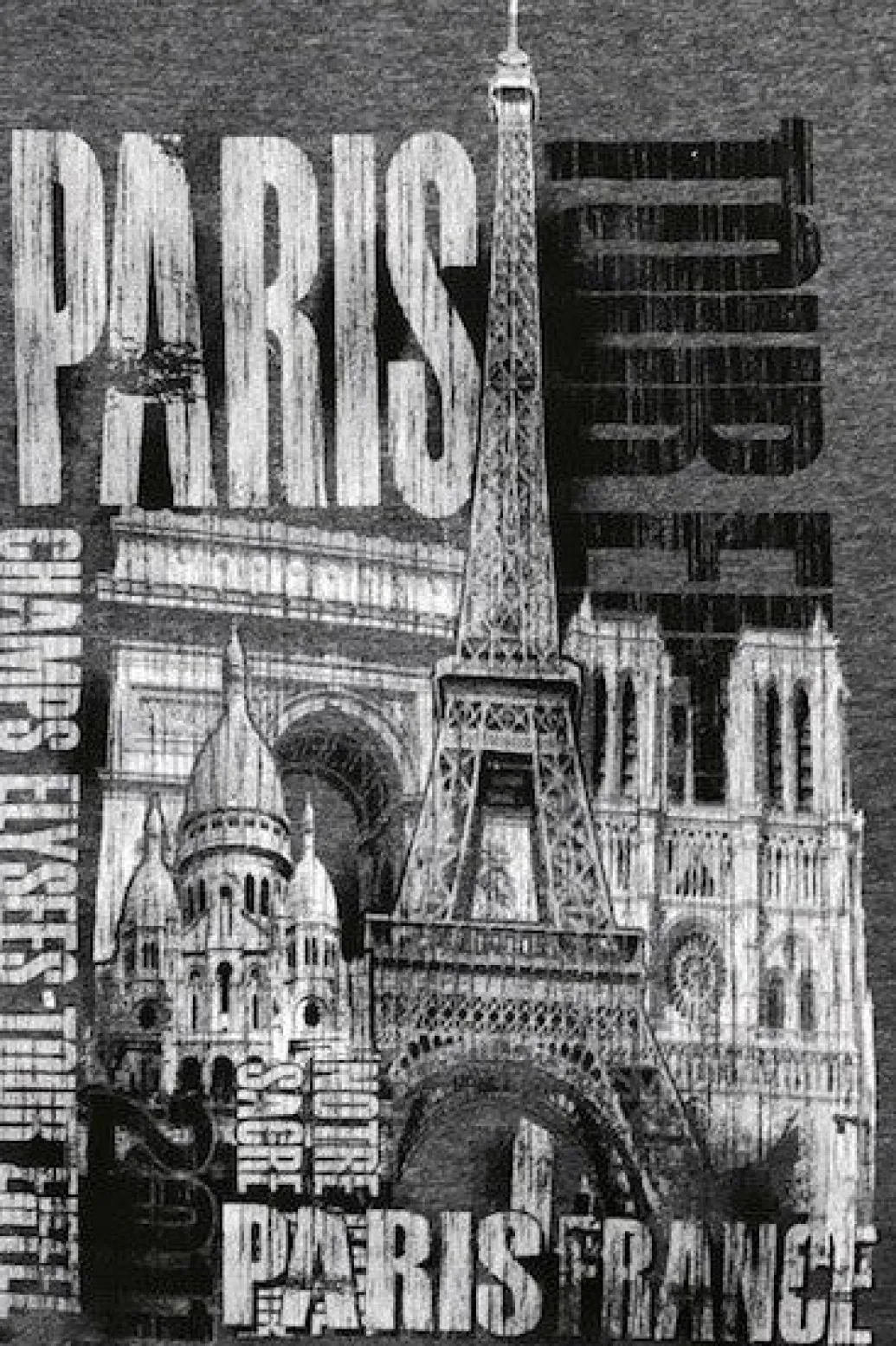 Tee shirt Paris Tour Eiffel monuments fashion