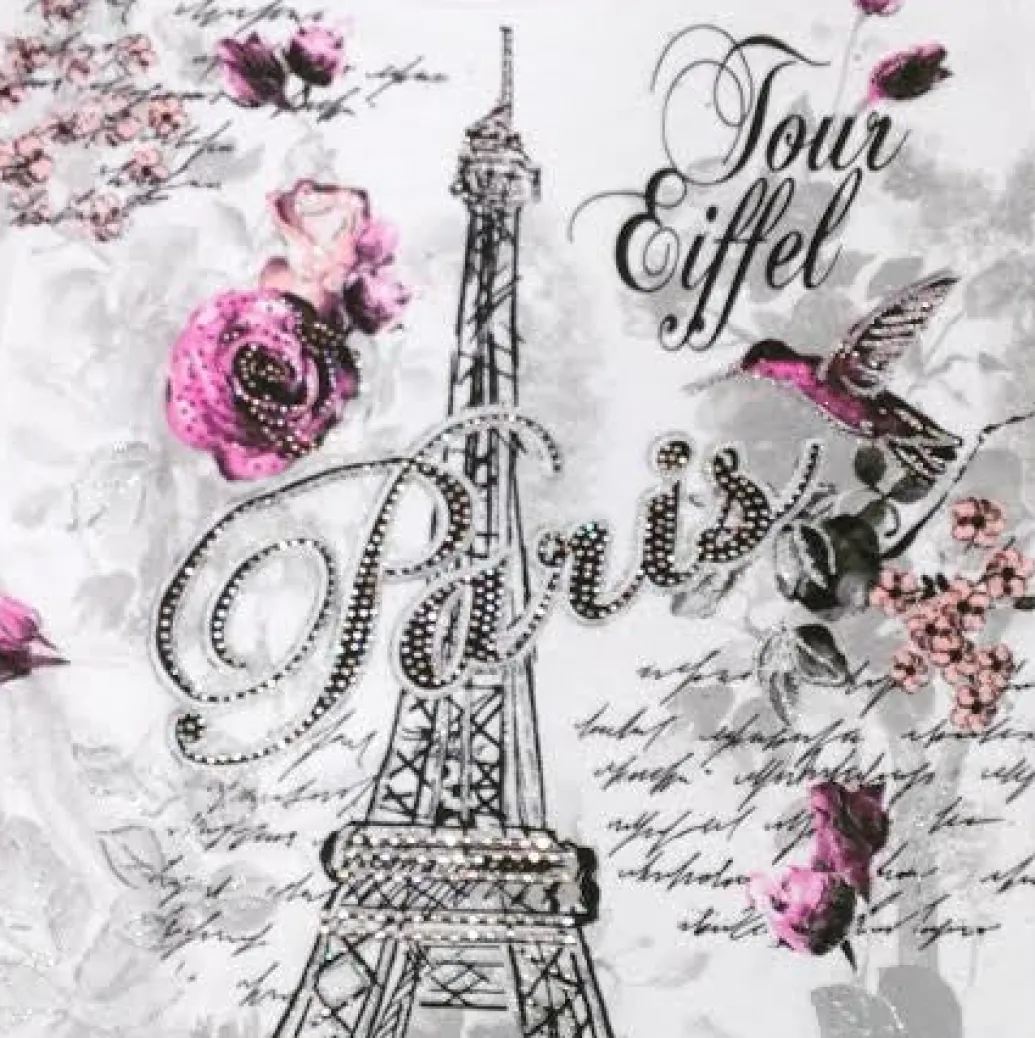 Tee shirt Paris Tour Eiffel "La violette"