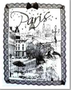 Tee shirt Paris Tour Eiffel avec dentelle