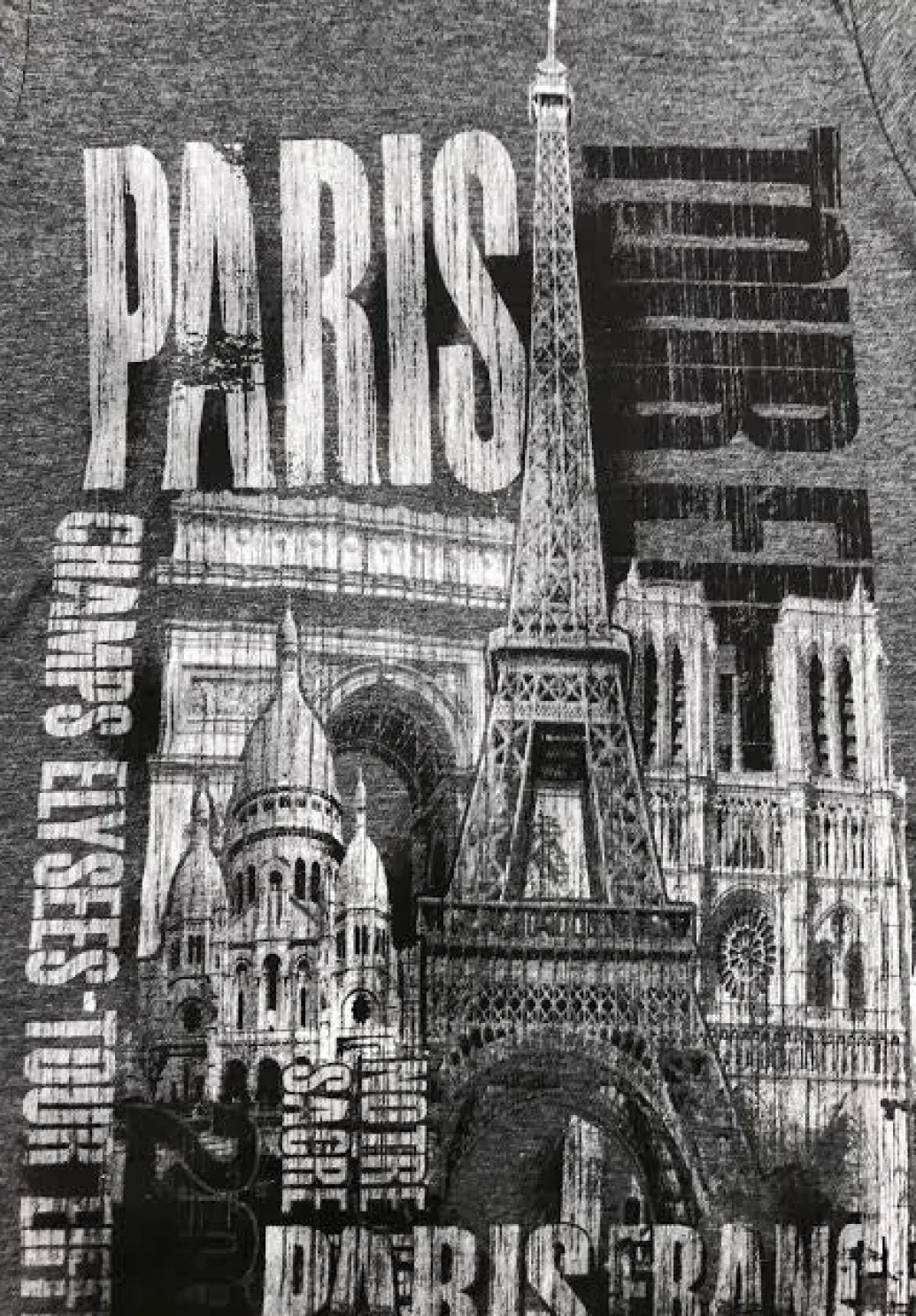 Tee shirt Paris Tour Eiffel monuments fashion