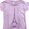 Tee shirt Tour Eiffel fleur rose