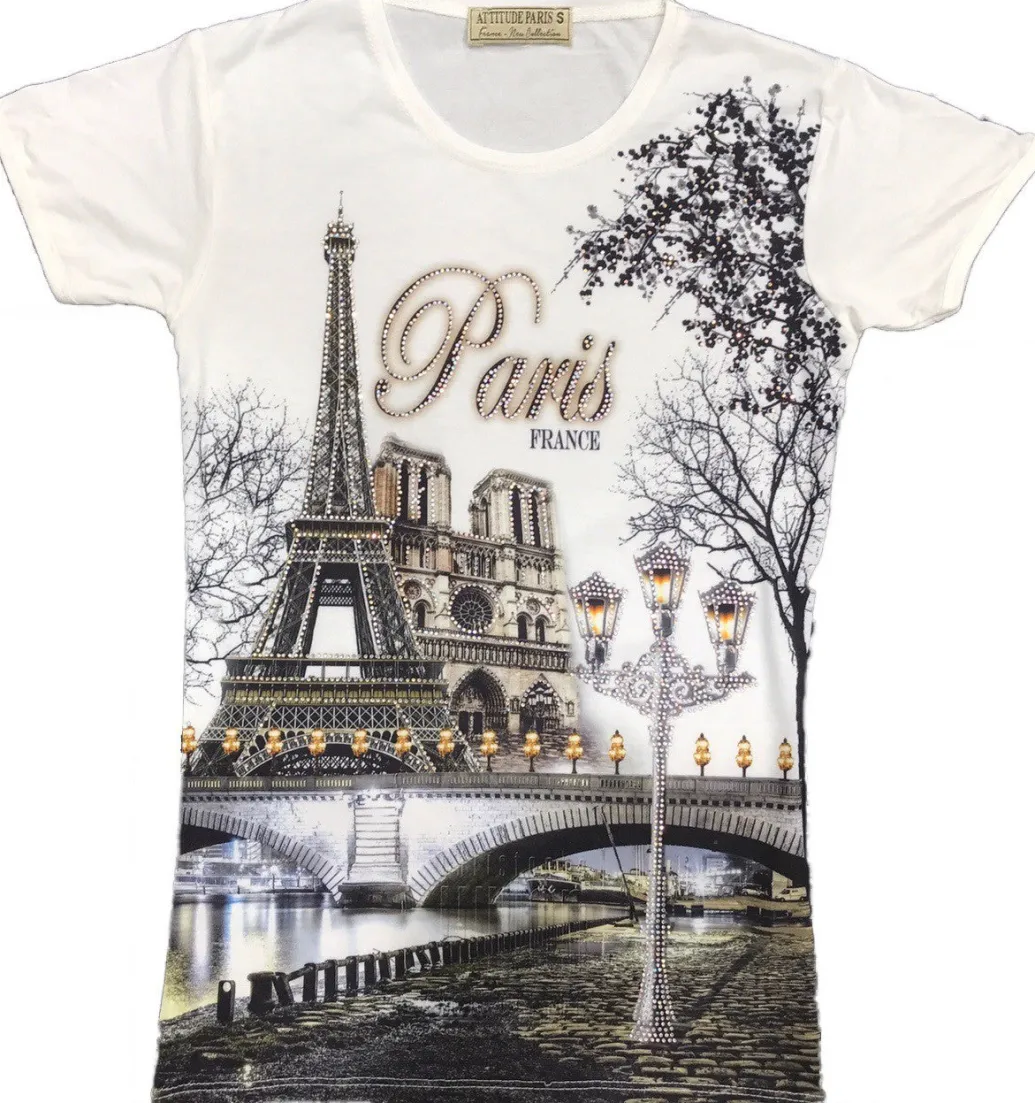Tee shirt Tour Eiffel Notre Dame Light