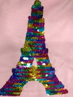 Tee shirt Tour Eiffel paillettes réversibles 2 couleurs