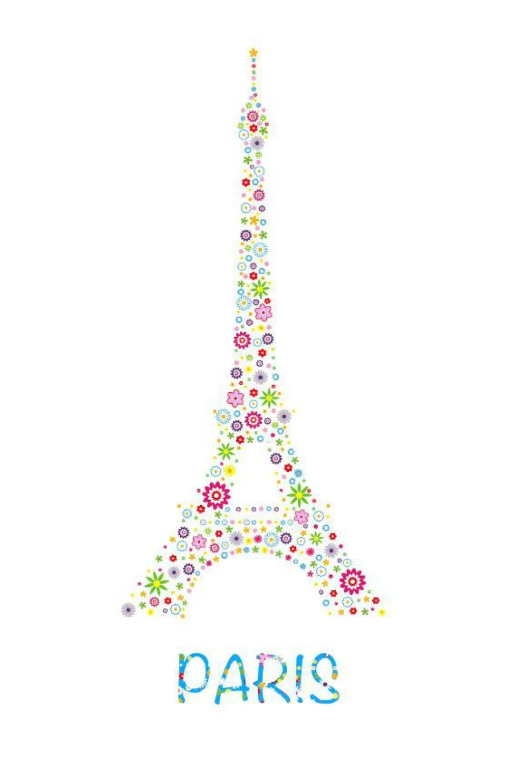 Tee Shirt Tour Eiffel Paris multicolore