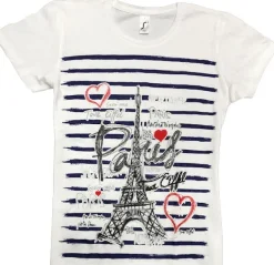 Tee shirt Tour Eiffel PARIS cล“ur marin