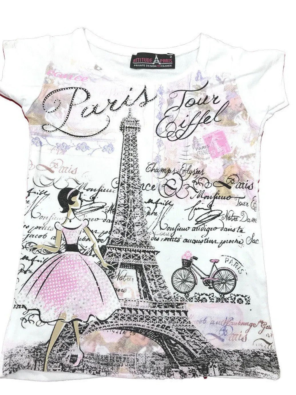 Tee shirt Tour Eiffel Paris Princesse