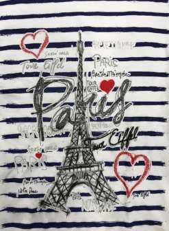 Tee shirt Tour Eiffel PARIS cล“ur marin