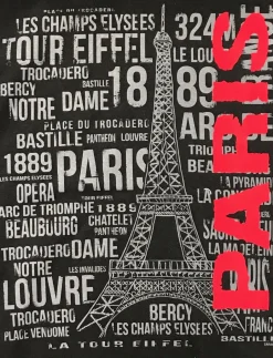 Tee shirt Tour Eiffel Paris rouge