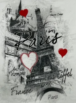 Tee shirt Tour Eiffel Paris Cล“ur col V