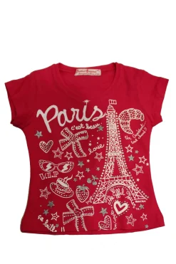 Tee shirt Tour Eiffel "Paris c'est beau" strass