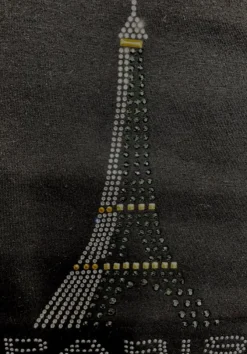 Tee shirt Tour Eiffel Strass 3 couleurs stylisé