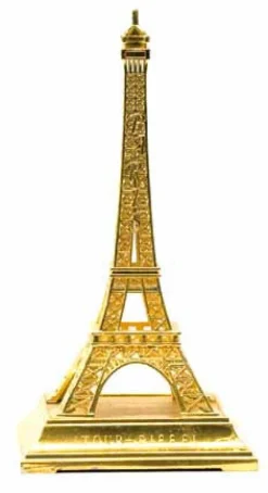 Tour Eiffel dorée sur support