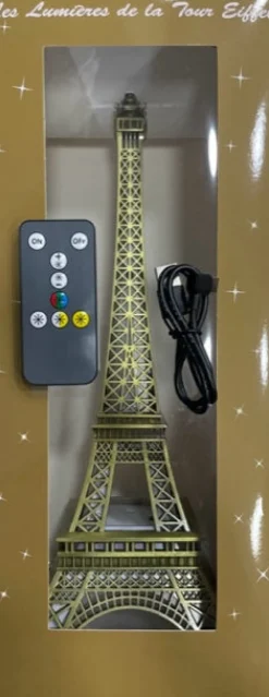 Tour Eiffel LED scintillante FULL couleurs batterie Lithium rechargeable