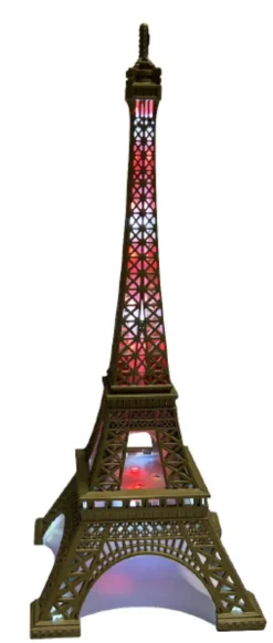 Tour Eiffel LED scintillante FULL couleurs batterie Lithium rechargeable