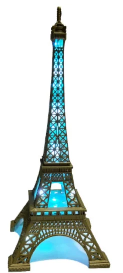 Tour Eiffel LED scintillante FULL couleurs batterie Lithium rechargeable